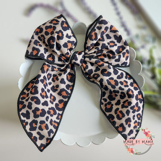 Leopard Print Handtied Bow