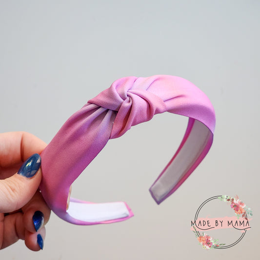 Pink to Purple Ombre Top Knot Headband