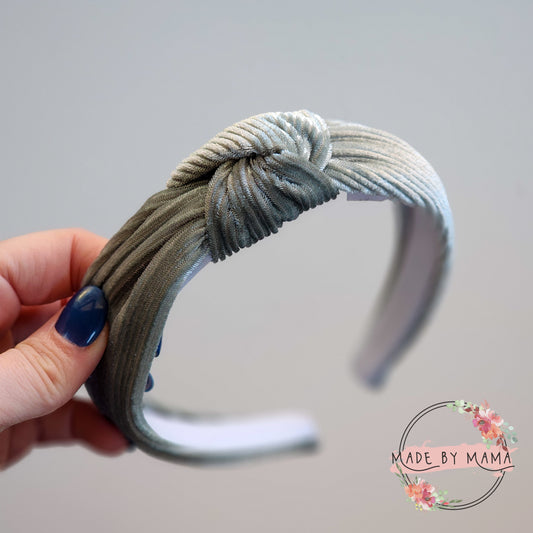 Velvet Seafoam Top Knot Headband