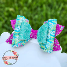 Load image into Gallery viewer, Purple &amp; Teal Summer Bow
