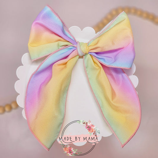 Rainbow Ombre Handtied Bow