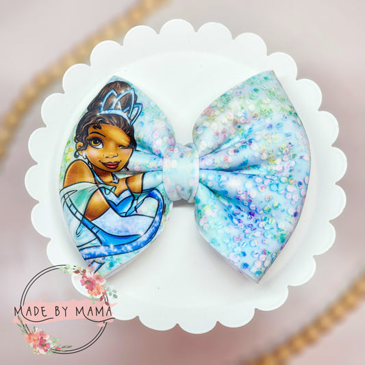 Frog Princess Glitter Scuba Bow
