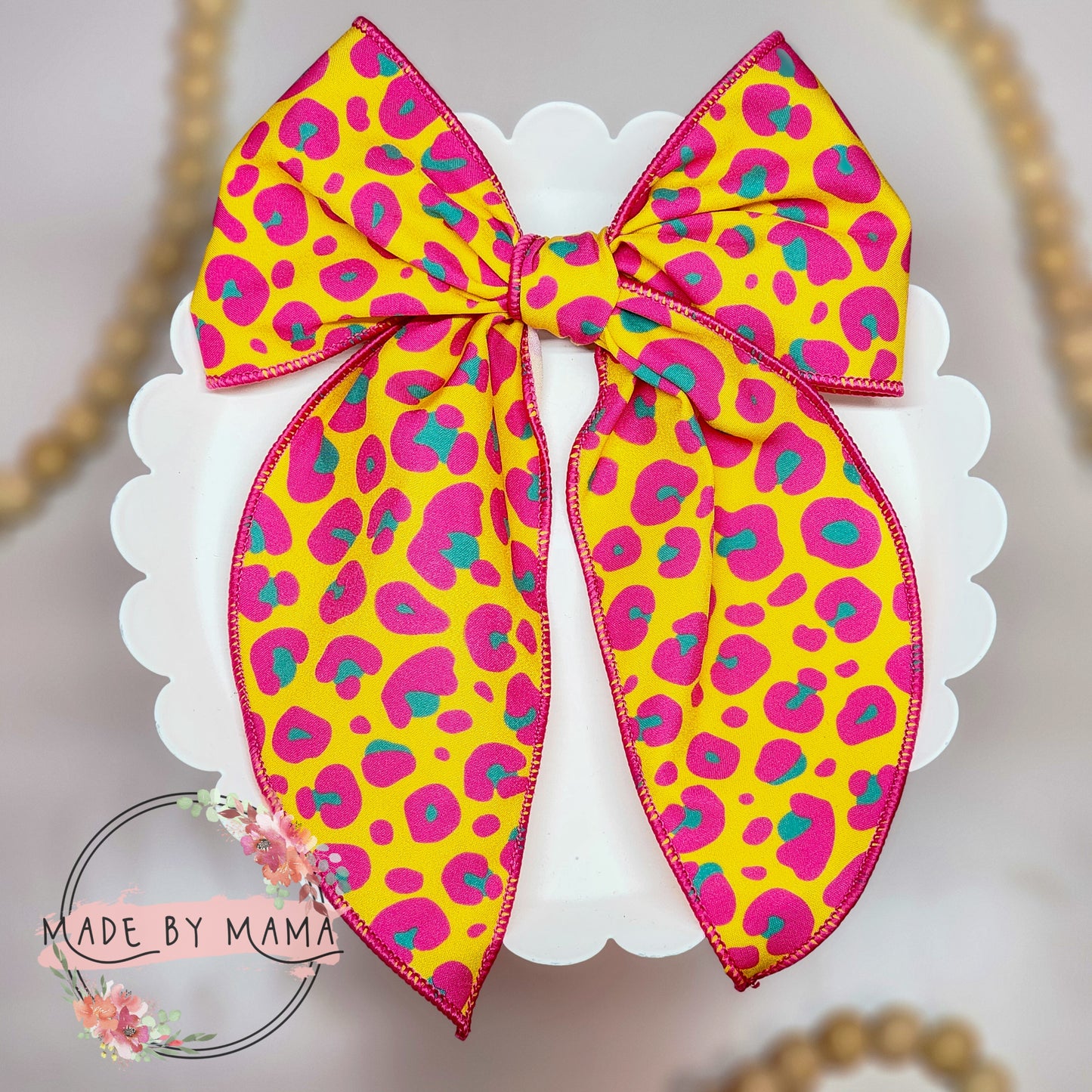 Tropical Leopard Handtied Bow