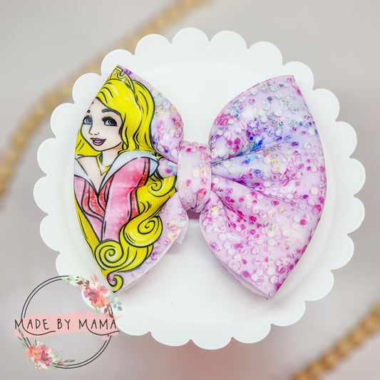 Sleeping Princess Glitter Scuba Bow