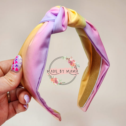 Rainbow Ombre Top Knot Headband