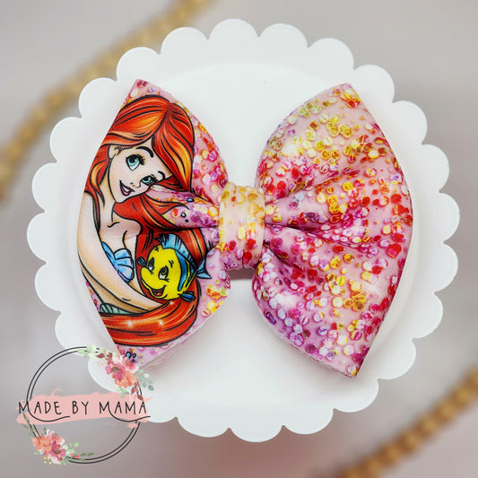 Mermaid Princess Glitter Scuba Bow