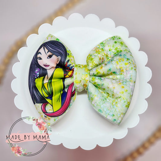 Asian Princess Glitter Scuba Bow