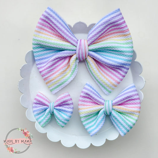 Rainbow Stripes Bullet Bow