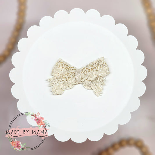 Ivory Lace Handtied Bow