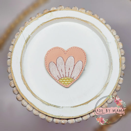 Pink Floral Heart Feltie