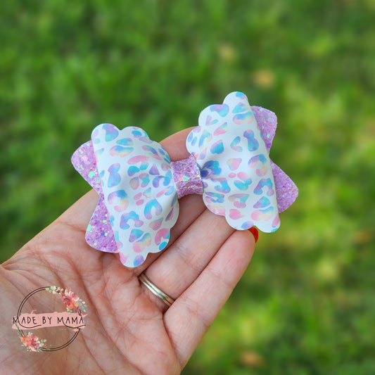 Pastel Leopard Bow