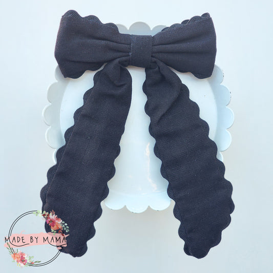 Black Rick Rack Bow