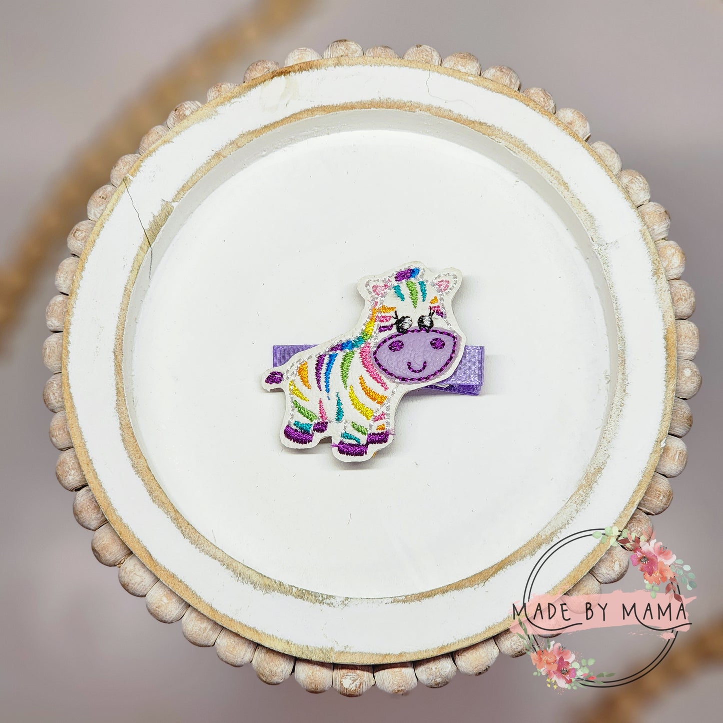 Rainbow Zebra Feltie