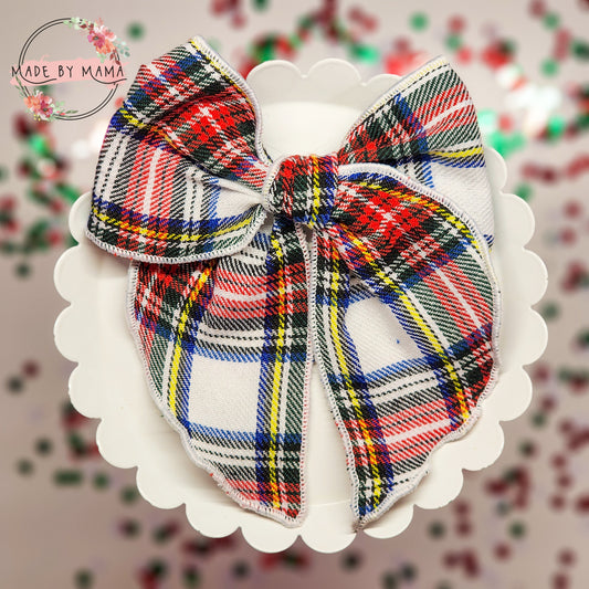 Christmas Tartan Handtied Bow