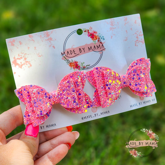 Iridescent Pink Glitter Piggie Set