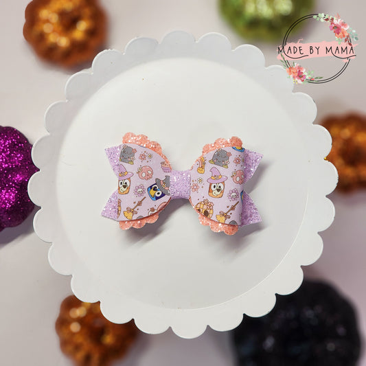 Witchy Puppy Sisters Bow
