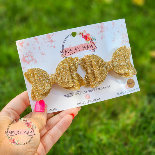 Matte Gold Glitter Piggie Set
