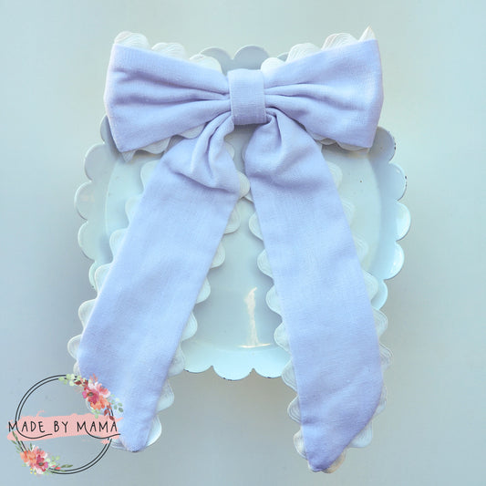 White Rick Rack Bow