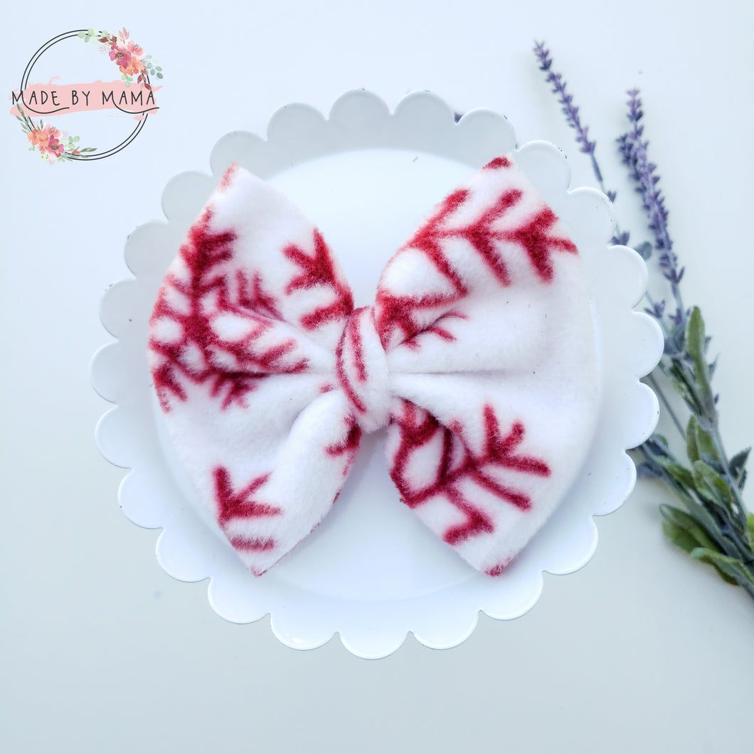 5in Fleece Snowflake Bow
