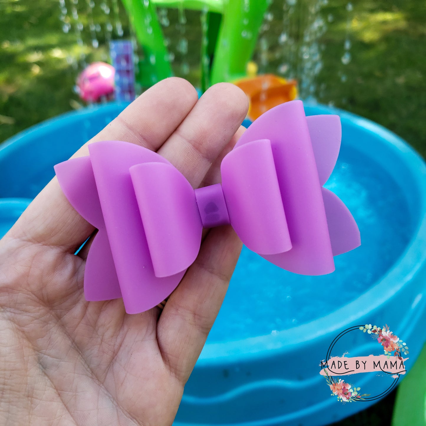 Solid Purple Pool Bow - WATERPROOF