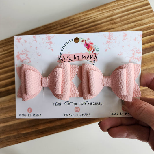 Solid Baby Pink Piggie Set