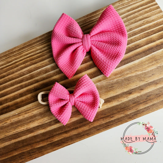 Watermelon Pink Bullet Bow