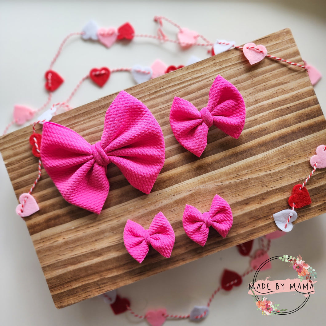 Solid Hot Pink Bullet Bows
