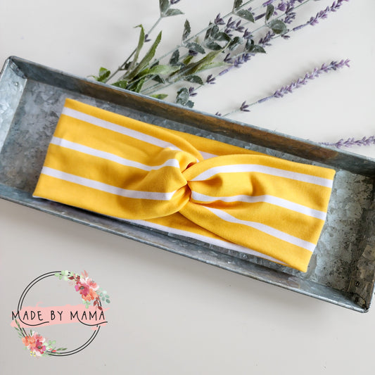 Yellow Stripe Twist Headband