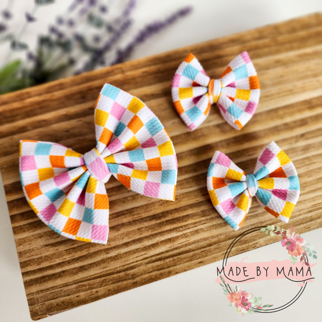 Colorful Checkered Bullet Bows